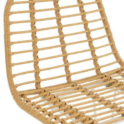 Barkruk Nuria - Rotan naturel / wit frame