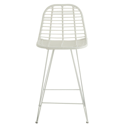 Barkruk Nuria - Rotan wit / wit frame