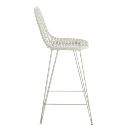 Barkruk Nuria - Rotan wit / wit frame