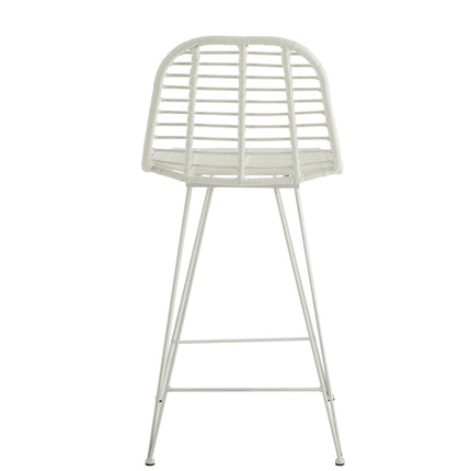 Barkruk Nuria - Rotan wit / wit frame