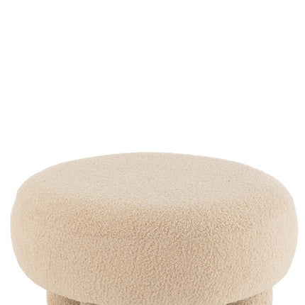 Poef rond Teddy - Beige