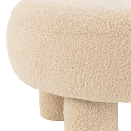 Poef rond Teddy - Beige