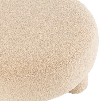 Poef rond Teddy - Beige